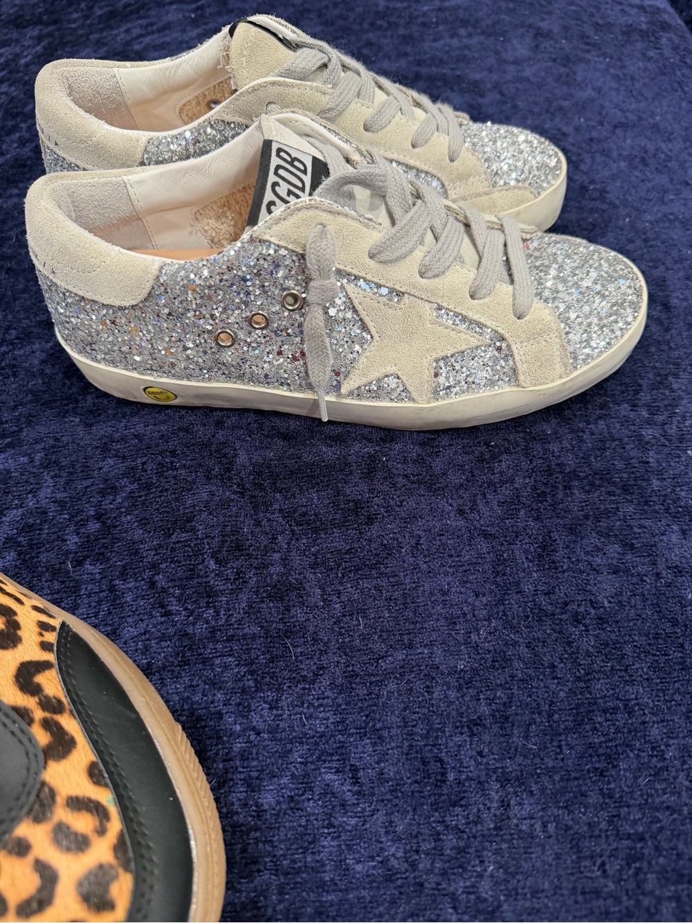 Golden Goose Kids Silver Glitter Star Sneakers